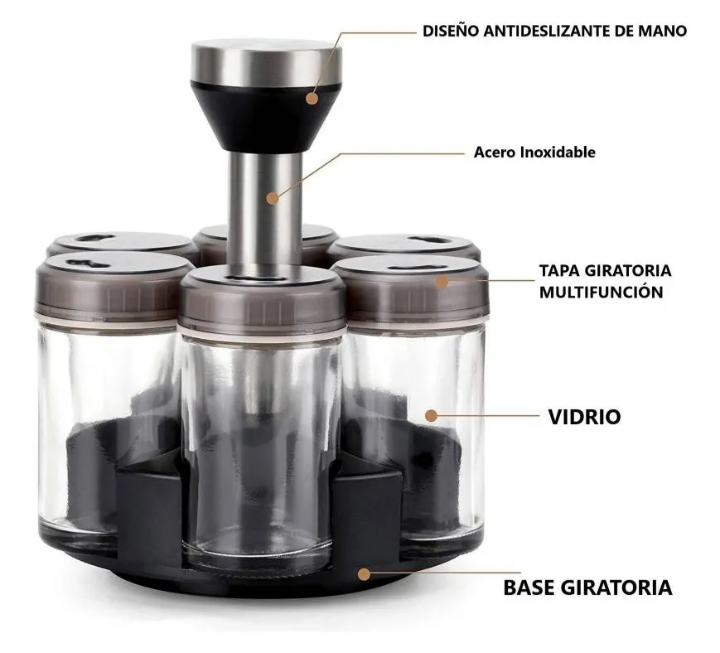 Especiero Giratorio 6 Frascos