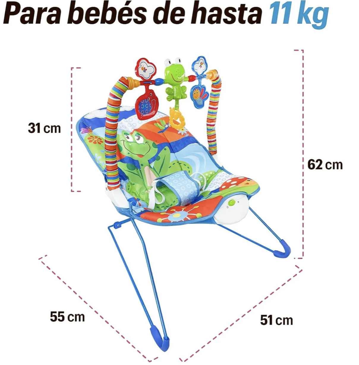 Silla Mecedora de Bebe Interactiva Color Azul