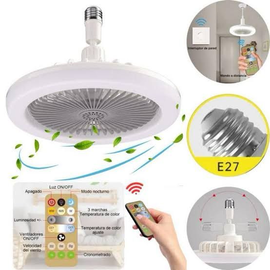 Foco Ventilador Lampara LED con Control Remoto