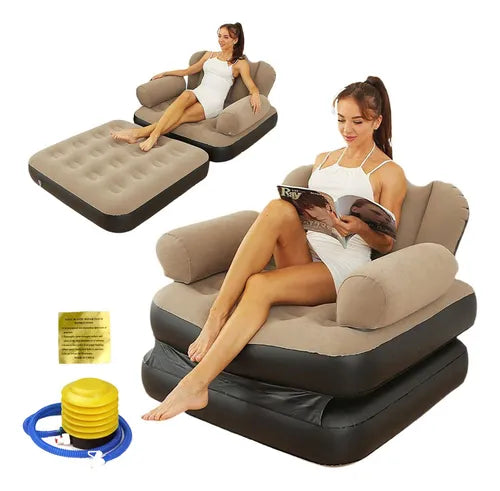 Sillón Inflable Sofá Cama 198cm Plegable