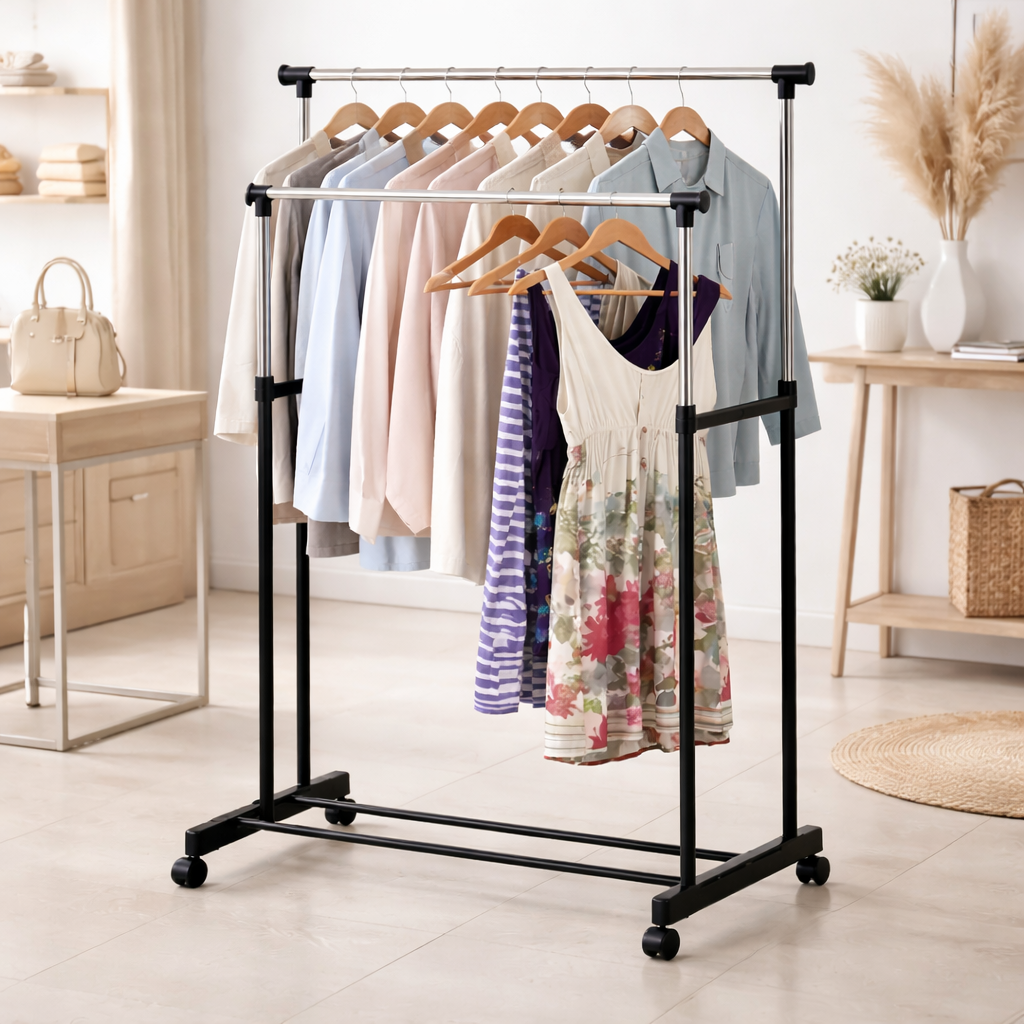 Organizador Doble Para Ropa Perchero