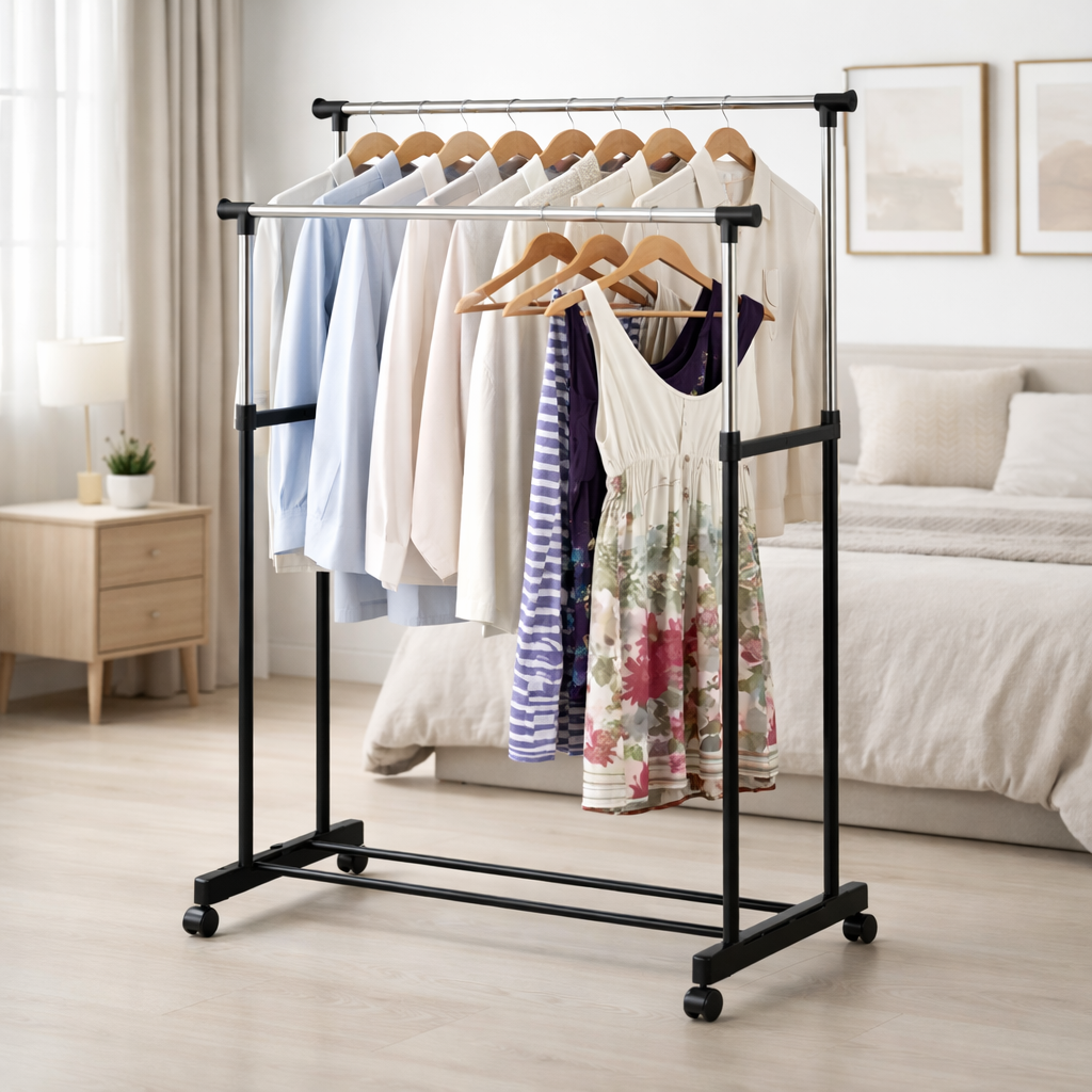 Organizador Doble Para Ropa Perchero