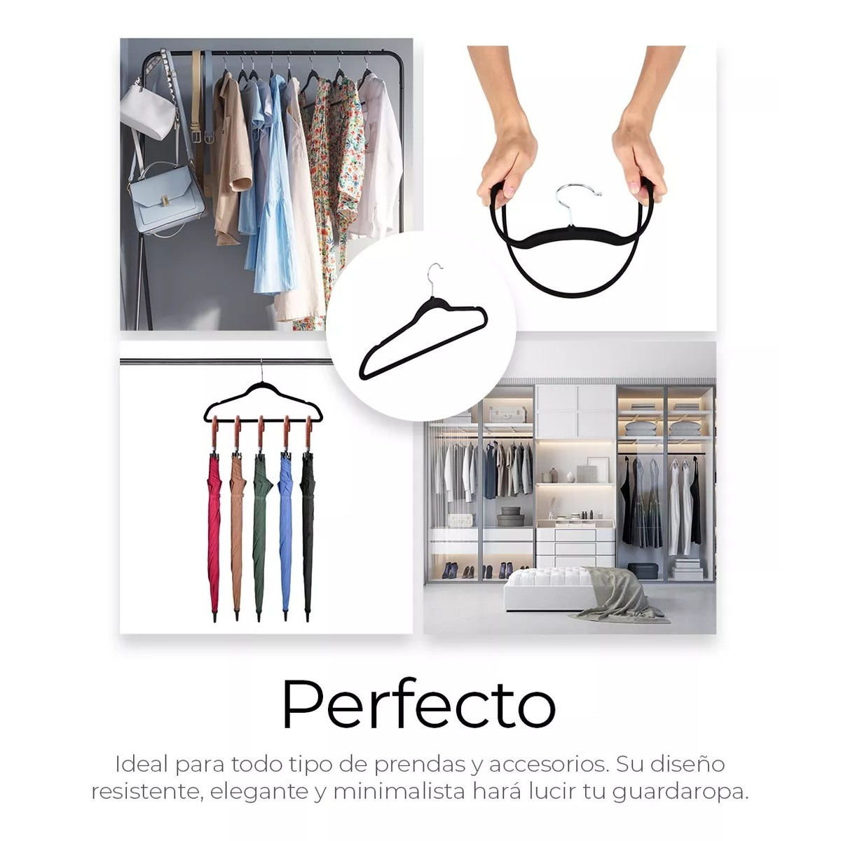 50 Ganchos Para Ropa Aterciopelado