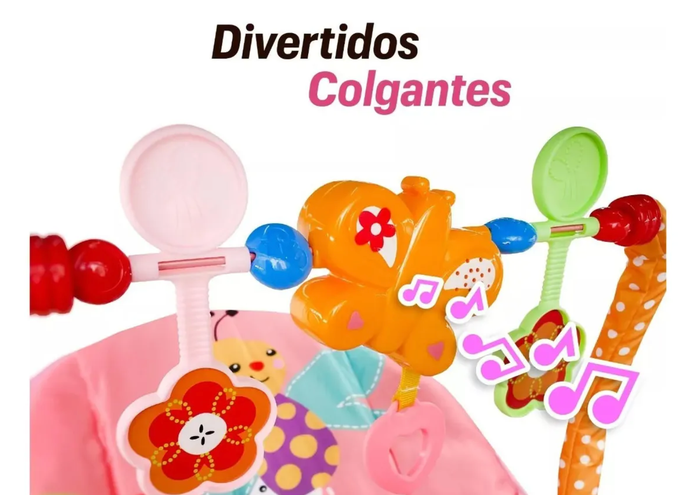 Silla Mecedora de Bebe Interactiva Color Rosa